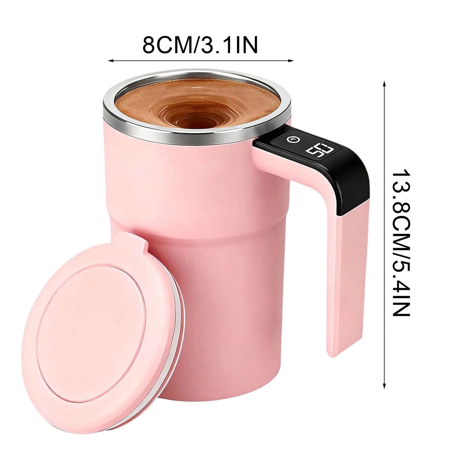 Self-Stirring Magnetic Coffee Mug with Temperature Display