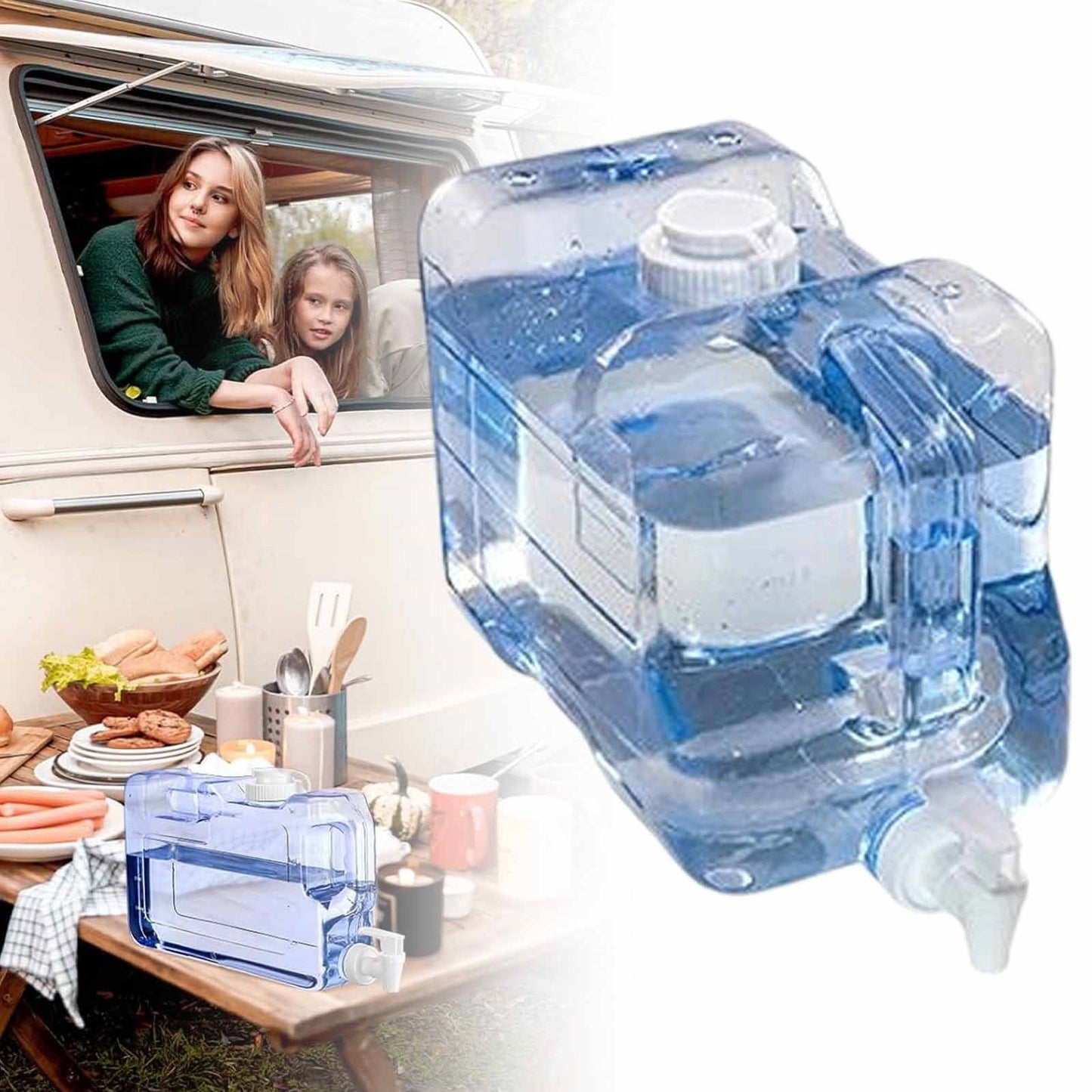 Fridge Water Dispensers Bottle with Leak-proof Spigot and Convenient Handle Plastic Cold Juice Beverage Dispenser Jug for Party