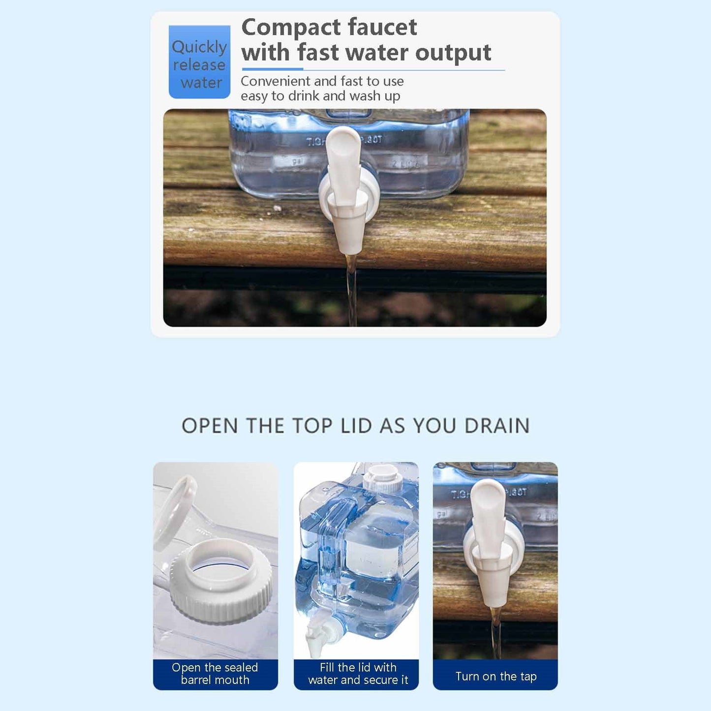 Fridge Water Dispensers Bottle with Leak-proof Spigot and Convenient Handle Plastic Cold Juice Beverage Dispenser Jug for Party
