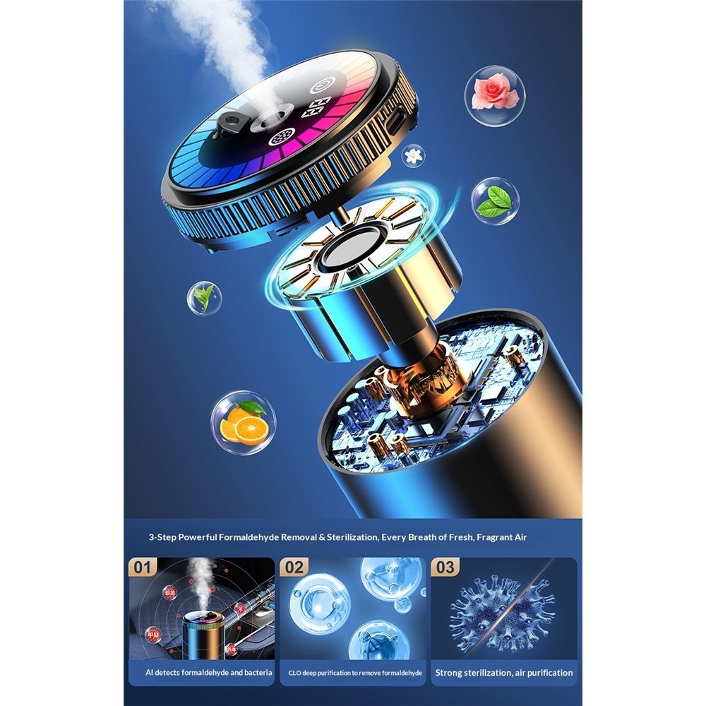 Smart Car Air Freshener with Atmosphere Light