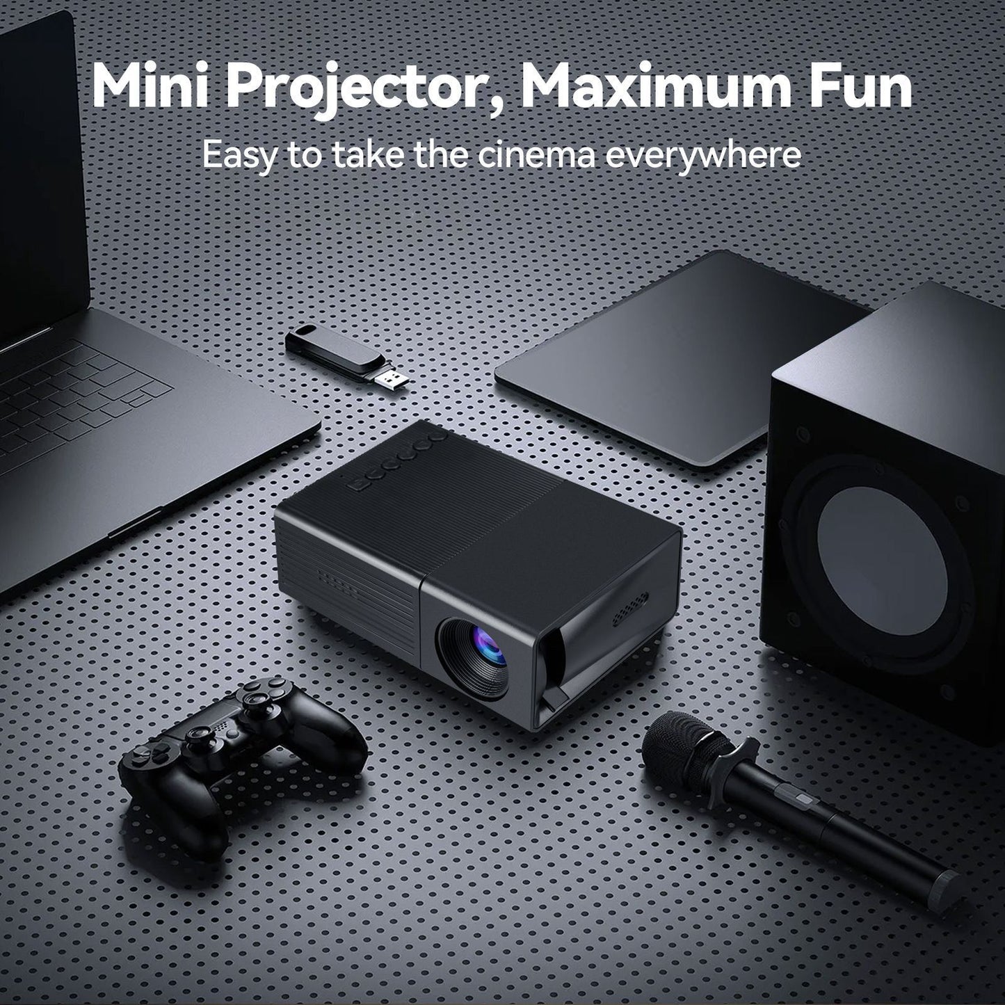 Black M3S Mini Projector 1080P AU Plug