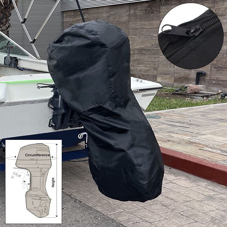 600D Oxford Outboard Motor Cover 30-60HP - Black