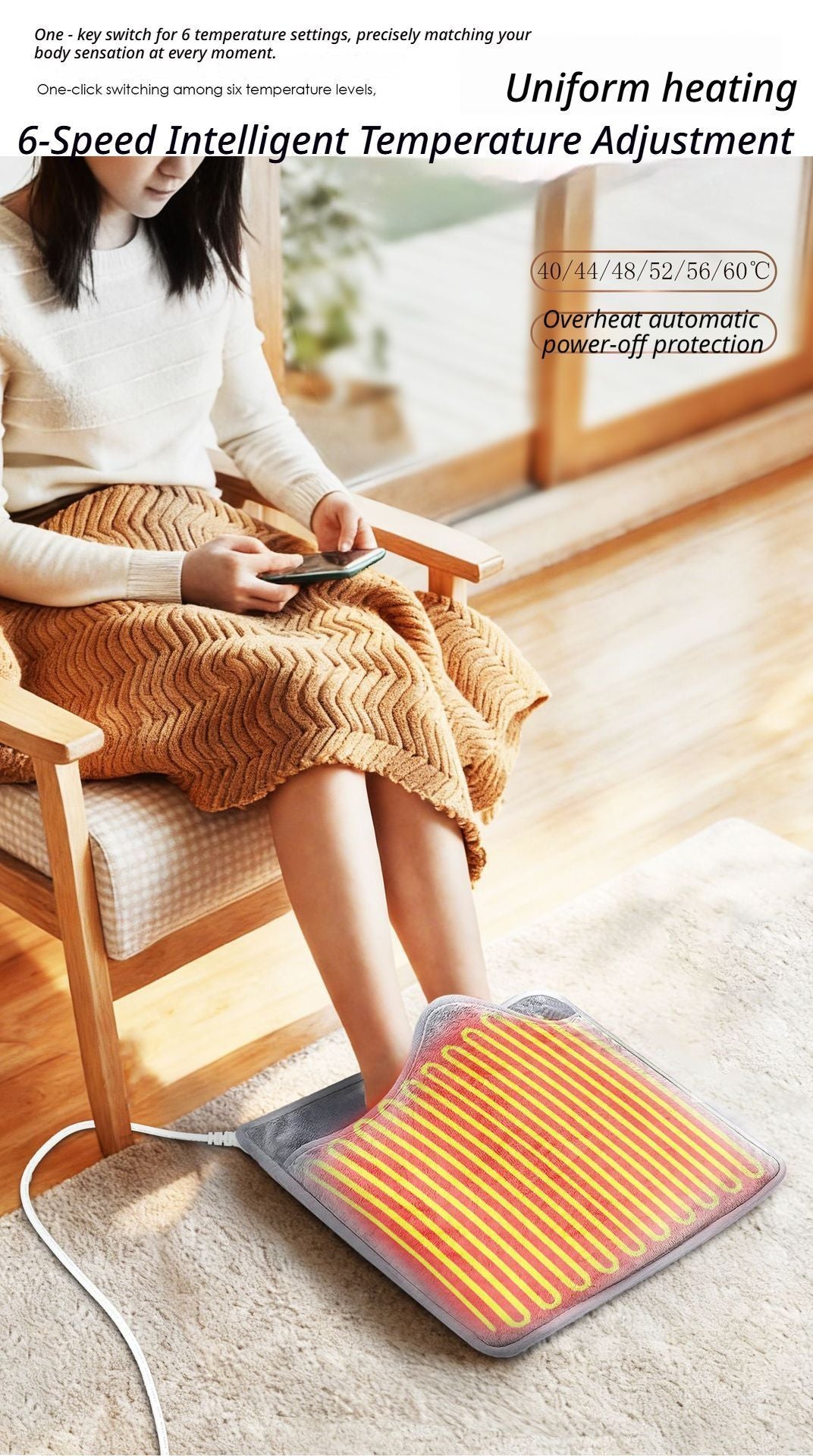Electric Foot Warmer Mat - Dark Grey
