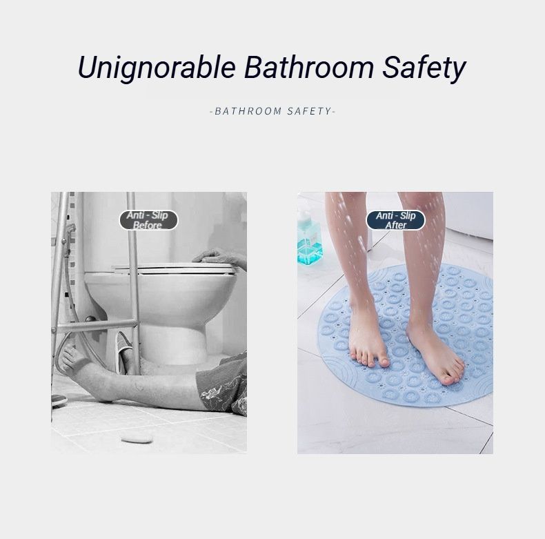 Non-Slip Bath Mat 55cm - Blue