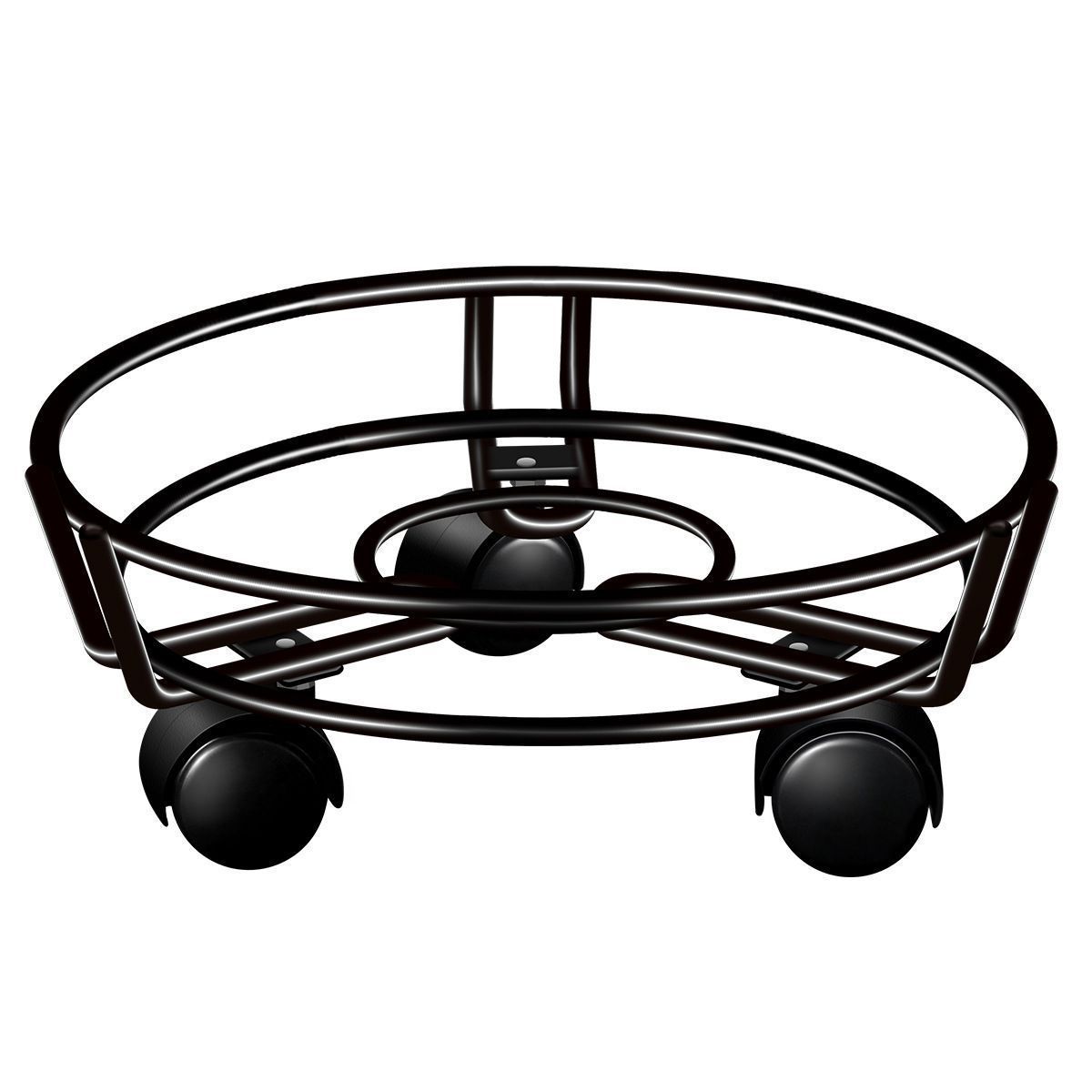 Round Plant Caddy with Wheels - Black