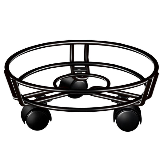 Round Plant Caddy with Wheels - Black