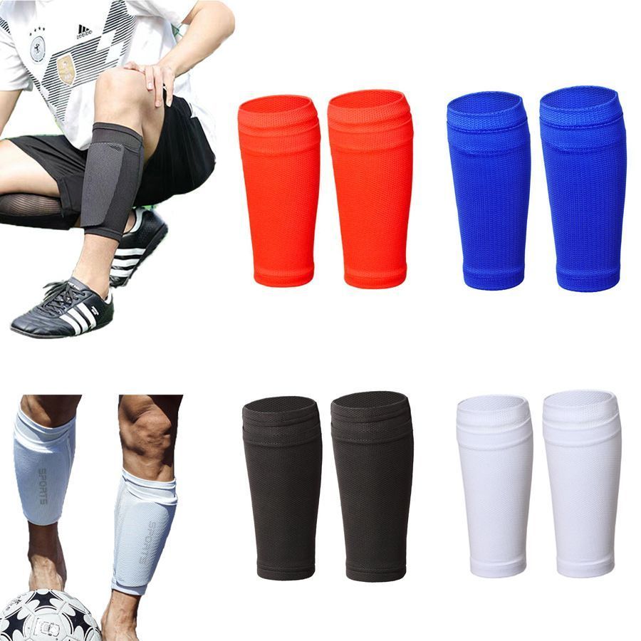 Soccer Shin Guard Socks - Red, Size L