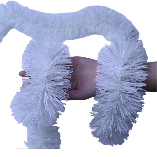 2m Thick Tinsel Garland - White, 5 Pack