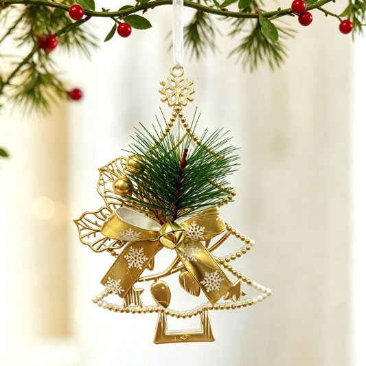White & Gold Christmas Tree Ornaments - 3 Pack
