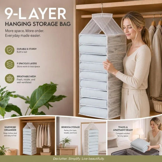 Hanging Clothes Organiser - white