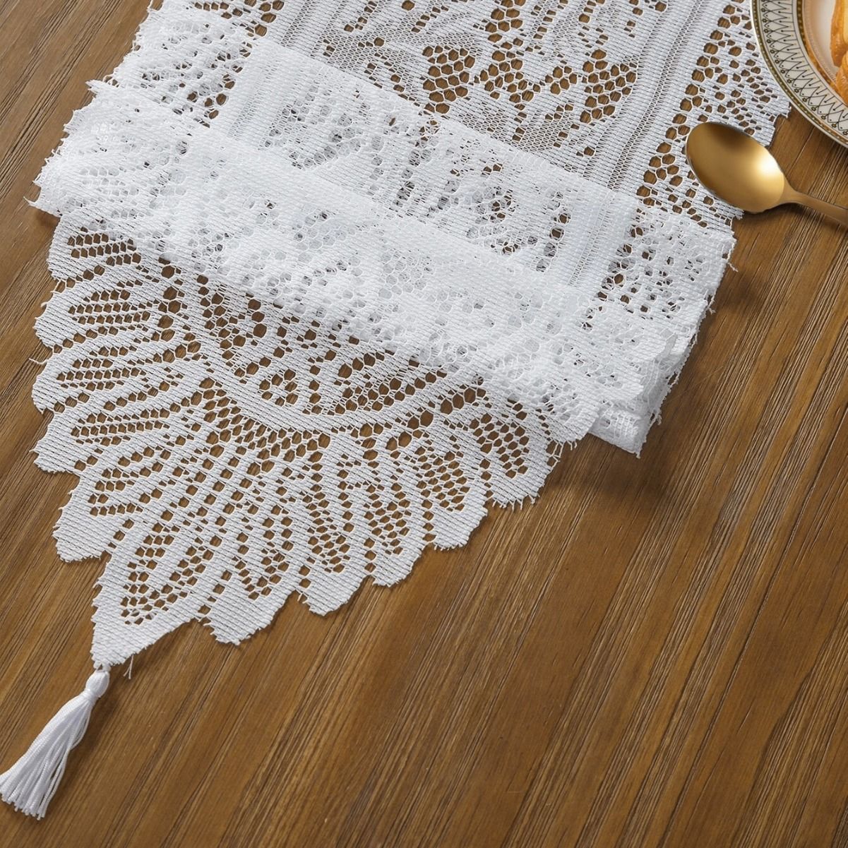 Lace Table Runner - Beige 33 x 183cm