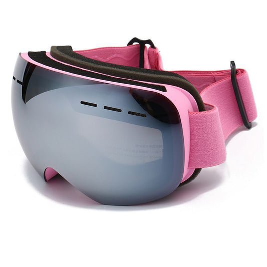 Spherical Ski Goggles - Pink Strap, Grey Lens