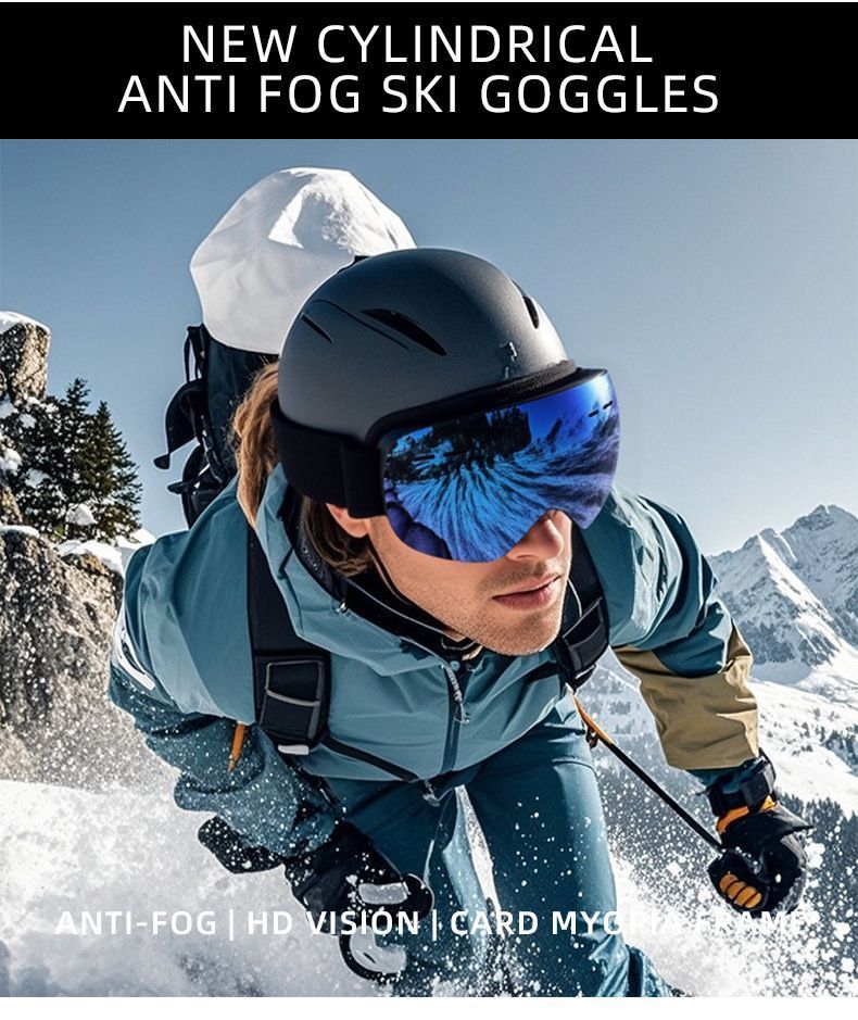 Spherical Ski Goggles, Anti-Fog UV Protective Snowboard Eyewear, Windproof Outdoor Snow Glasses For Men & Women, Pink Strap Grey Lens, Lovely Winter Travel Gift