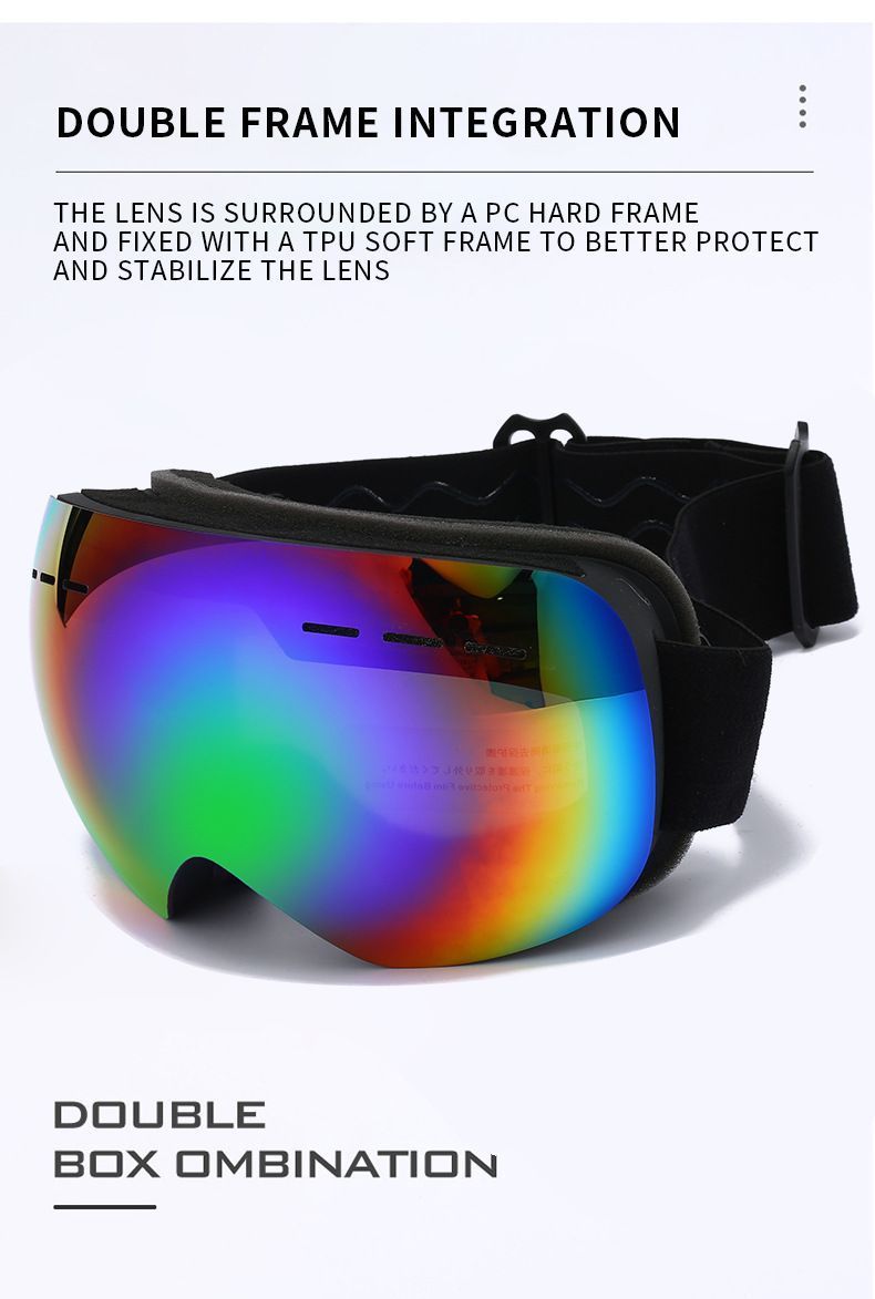Spherical Ski Goggles, Anti-Fog UV Protective Snowboard Eyewear, Windproof Outdoor Snow Glasses For Men & Women, Pink Strap Grey Lens, Lovely Winter Travel Gift