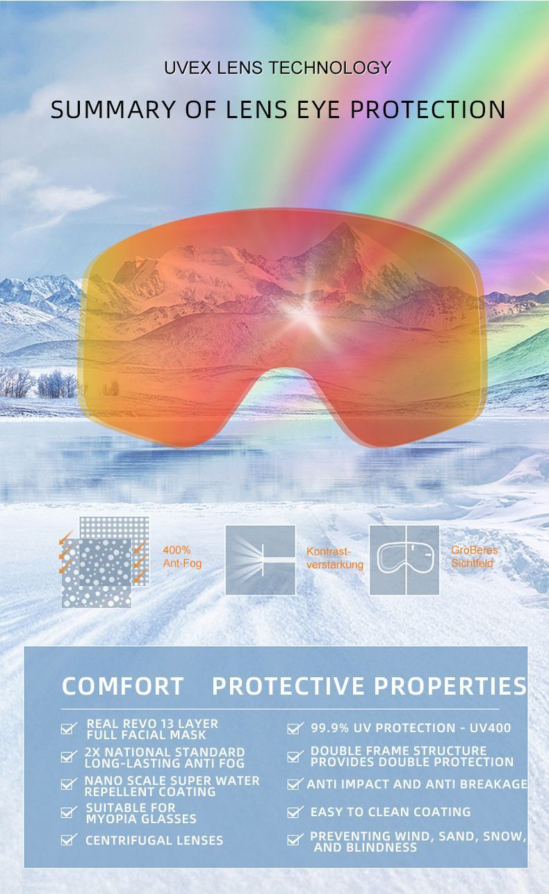 Spherical Ski Goggles, Anti-Fog UV Protective Snowboard Eyewear, Windproof Outdoor Snow Glasses For Men & Women, Pink Strap Grey Lens, Lovely Winter Travel Gift