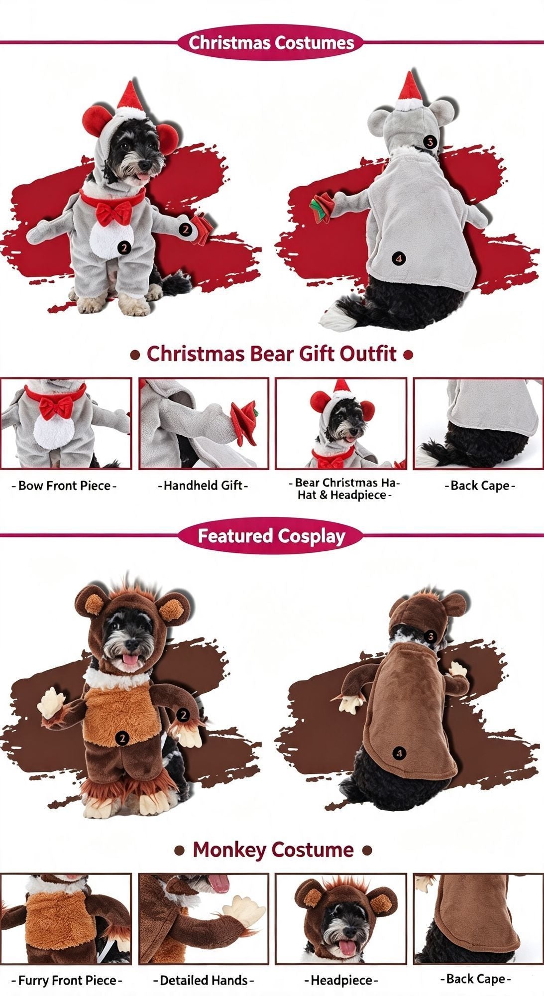 Pet Christmas Costume - Size M