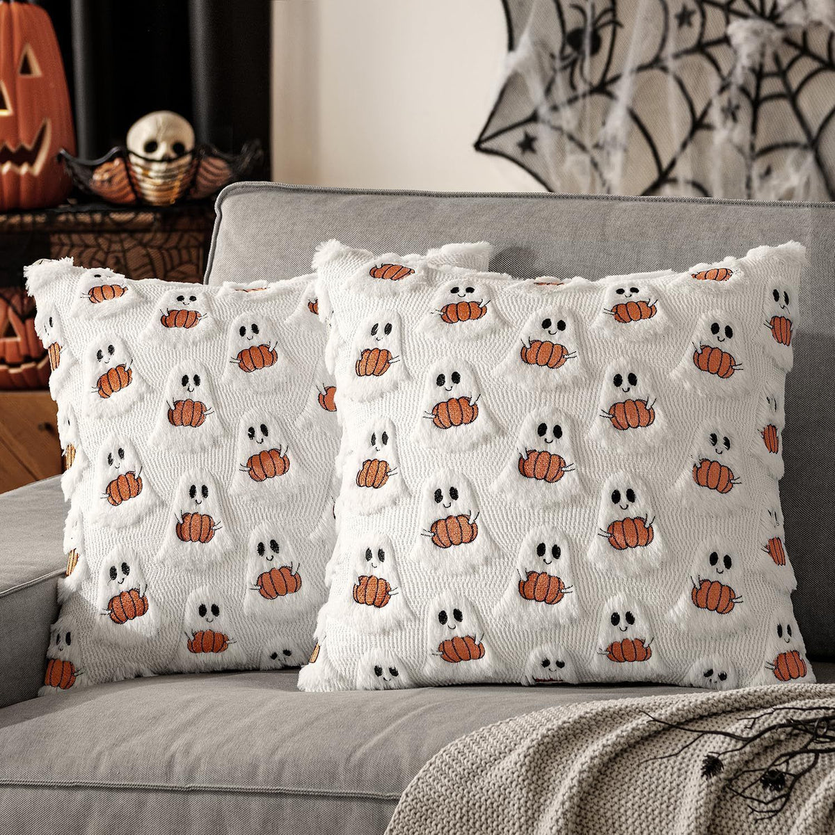Halloween Cushion Cover - Pumpkin - 45 x 45cm