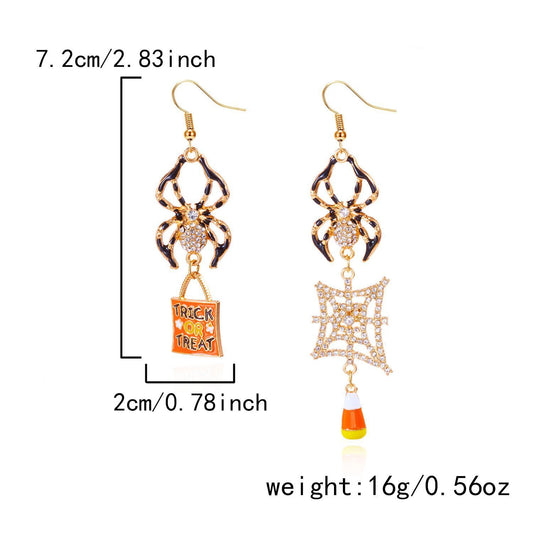 Gothic Pumpkin Ghost Drop Earrings - ER25Y0149