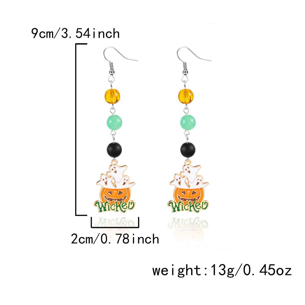 Gothic Pumpkin Ghost Drop Earrings - ER25Y0150