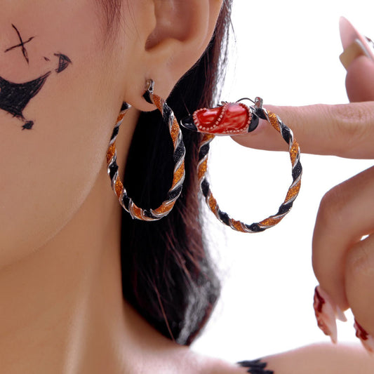 Gothic Pumpkin Ghost Drop Earrings - ER25Y0151