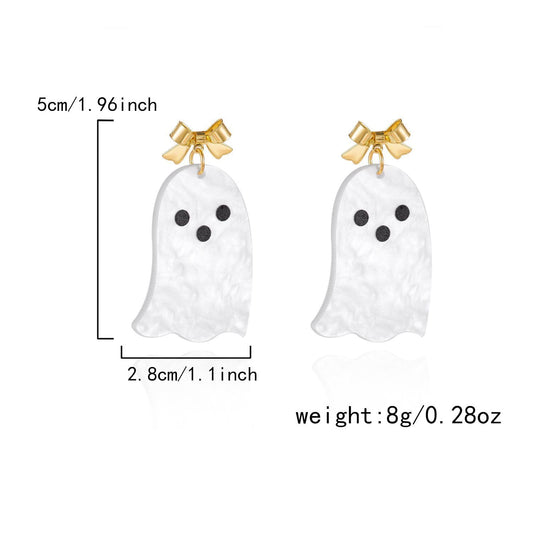 Gothic Pumpkin Ghost Drop Earrings - ER25Y0347