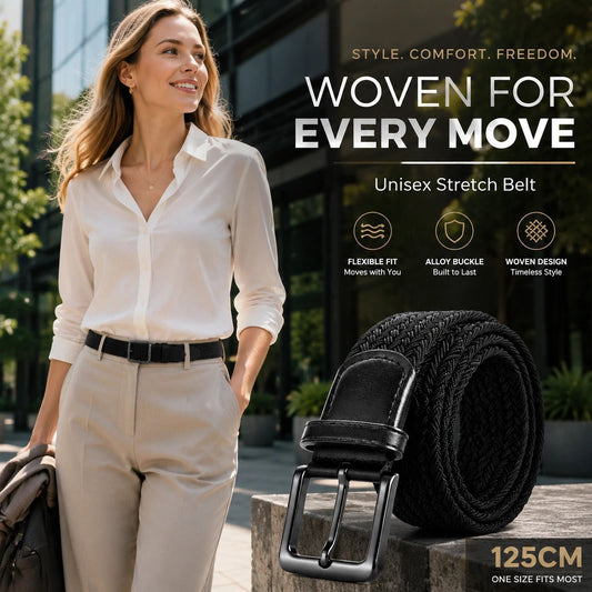Woven Stretch Belt - Black