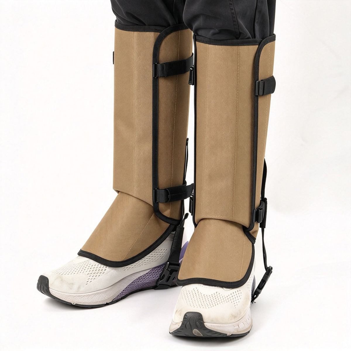 Outdoor Snake‑Bite Proof Leg Gaiters Khaki 1 Pair, Anti‑Scratch Knee Protective Cover For Hiking Camping, Snow‑Proof Shoe Leg Guard, Christmas Wilderness Trekking Safety Gear