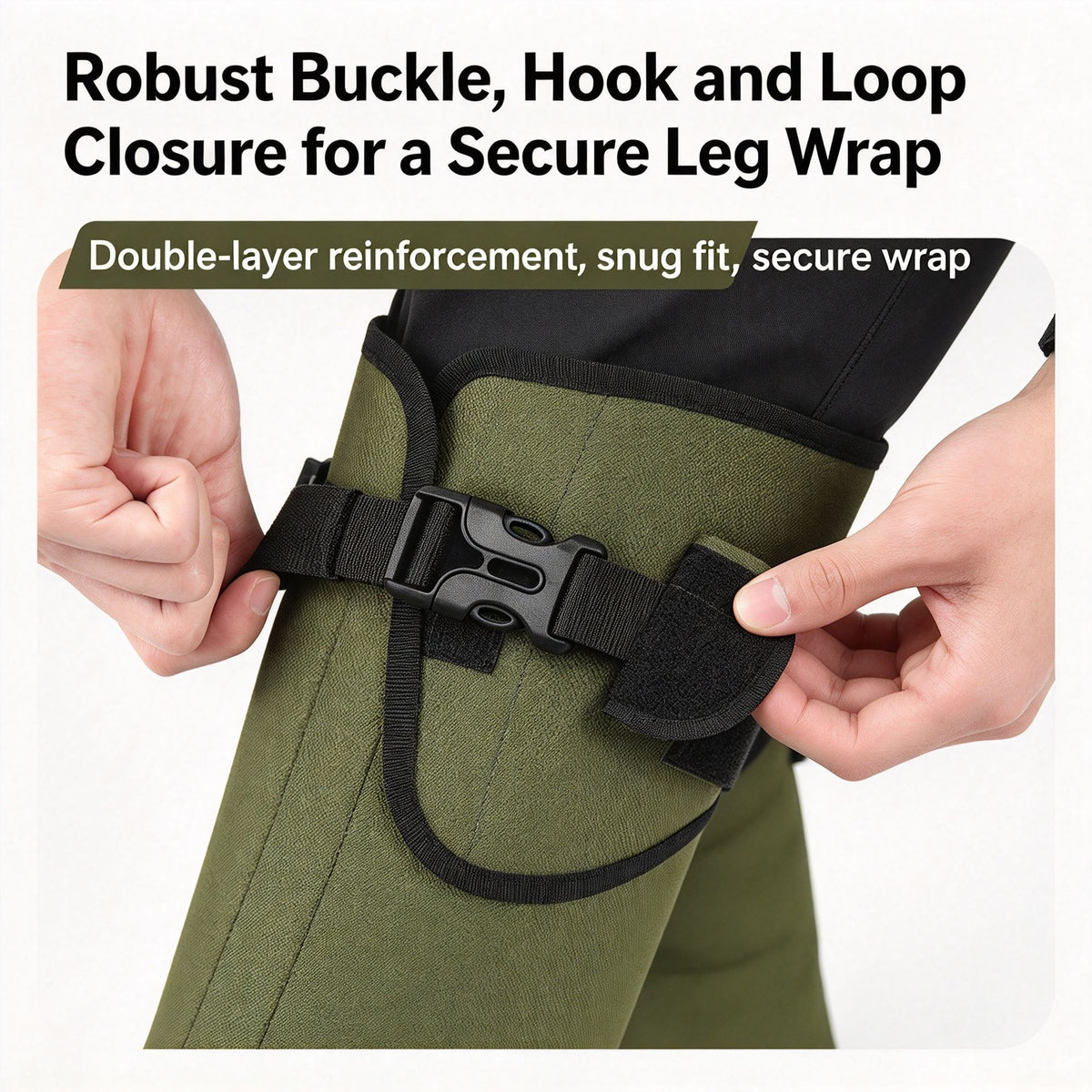 Outdoor Snake‑Bite Proof Leg Gaiters Khaki 1 Pair, Anti‑Scratch Knee Protective Cover For Hiking Camping, Snow‑Proof Shoe Leg Guard, Christmas Wilderness Trekking Safety Gear