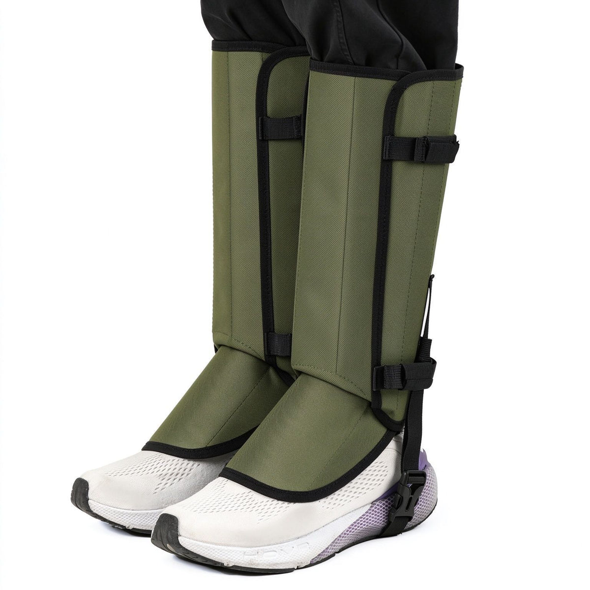 Hiking Camping Anti‑Snake Bite Leg Protector Green 1 Pair, Anti‑Scratch Knee Sleeve Snow‑Proof Shoe Gaiter, Halloween Outdoor Jungle Climbing Protective Accessory