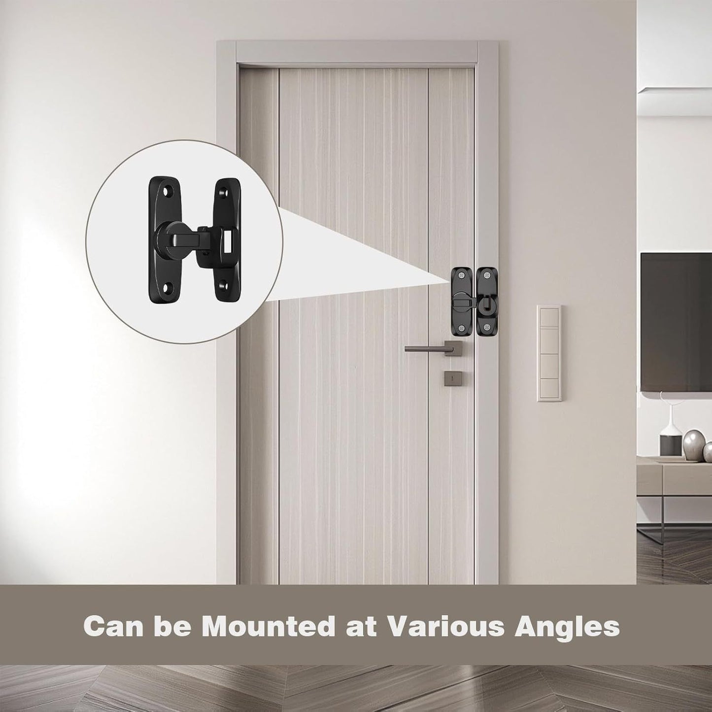 2Pcs No-Drill Door Latch Buckle with Screws