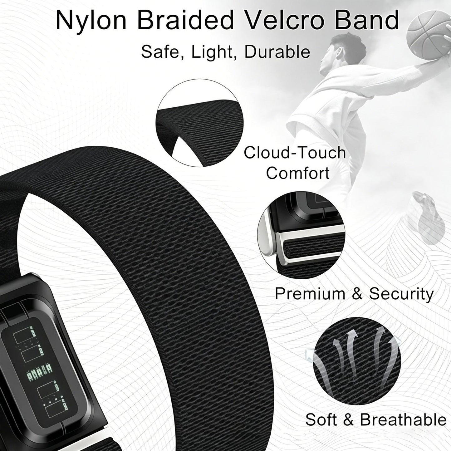Nylon Sport Watch Strap - White