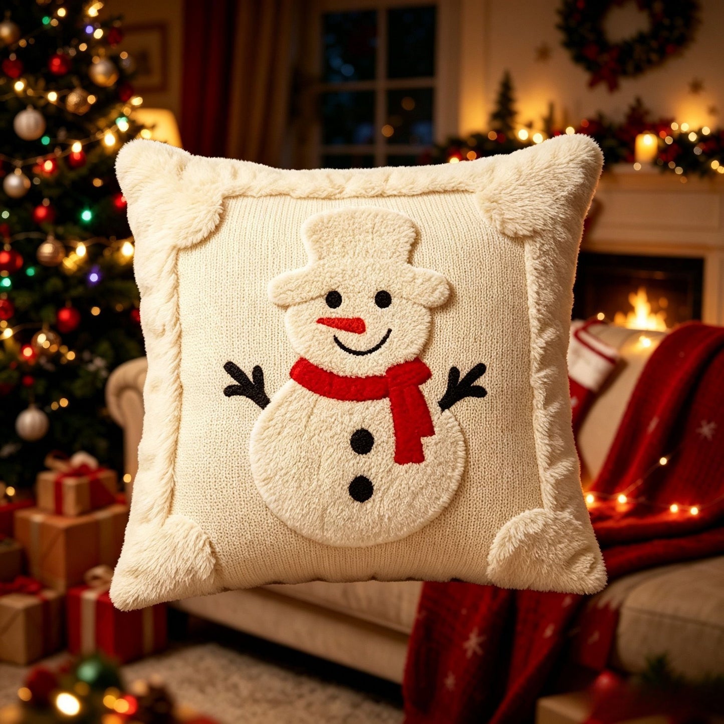 Christmas Cushion Cover Set - Snowman - 2 Pack