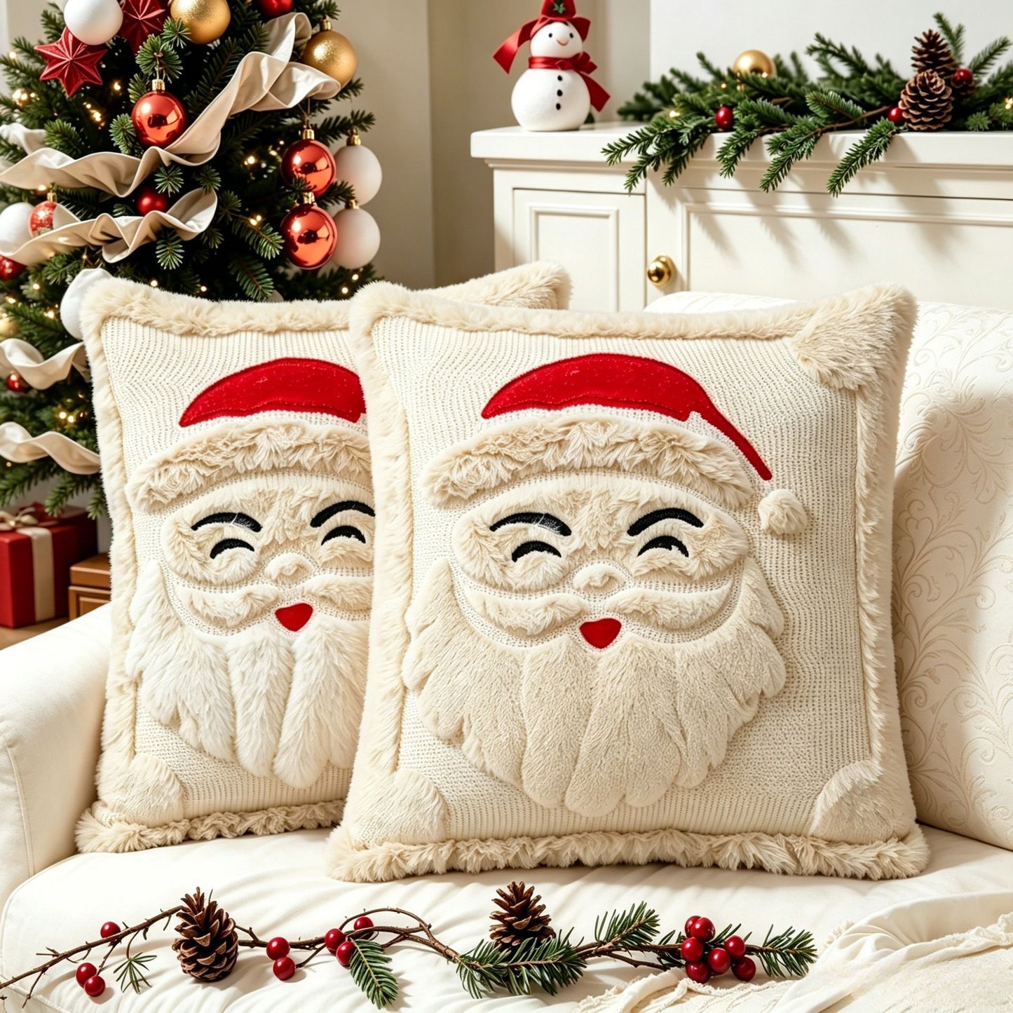 Christmas Cushion Cover Set - Santa - 2 Pack