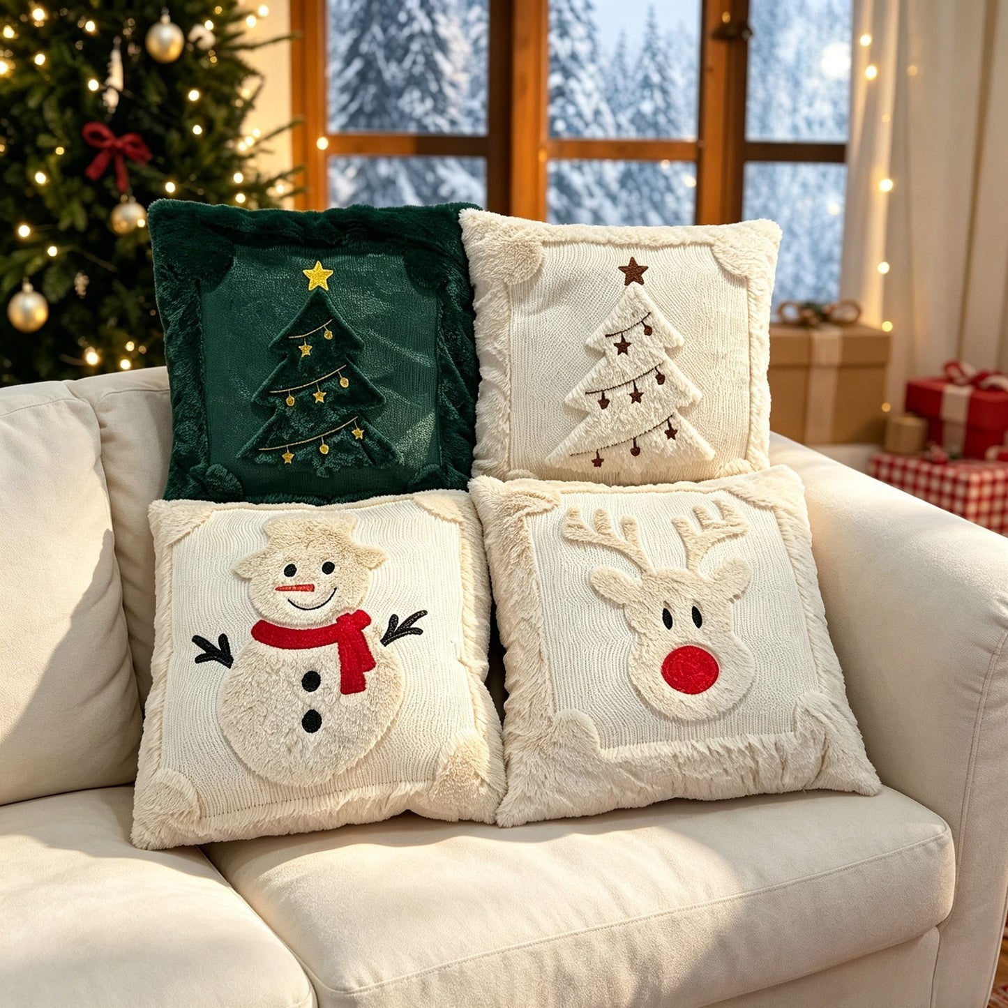 Christmas Cushion Cover Set - Santa - 2 Pack