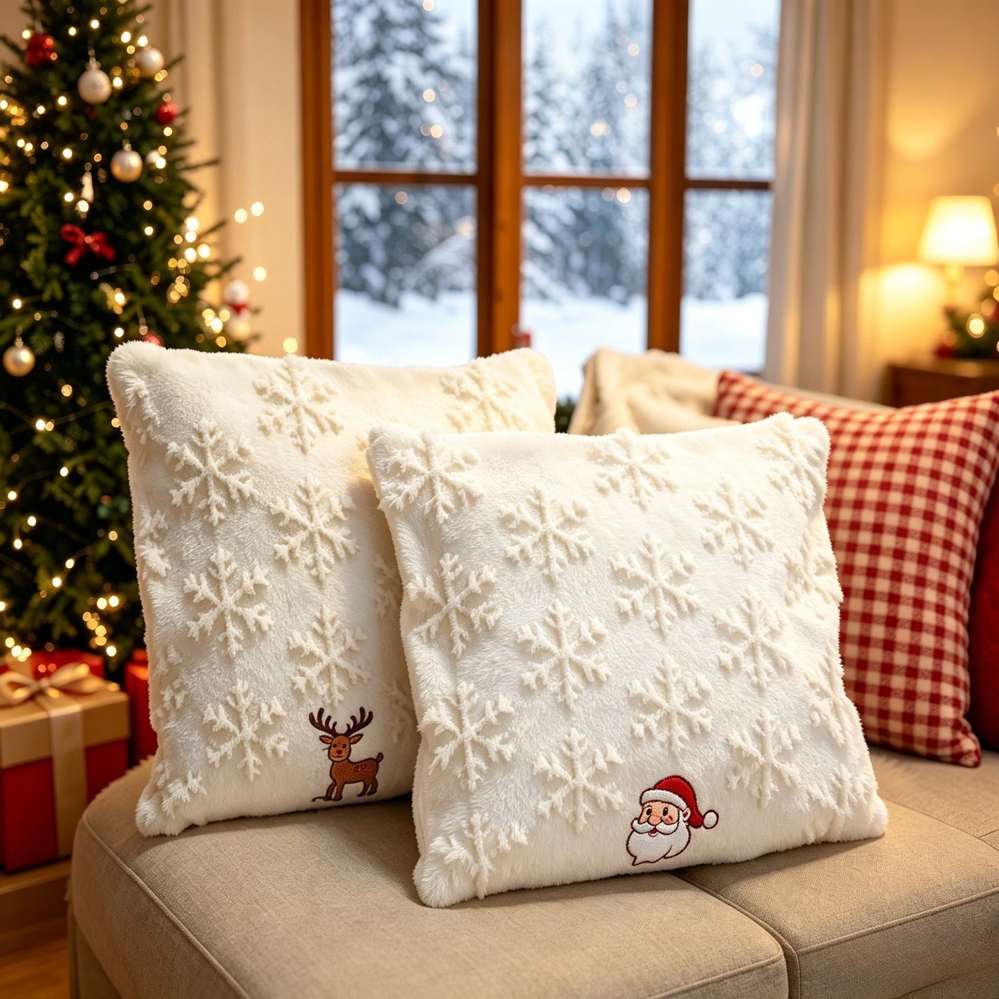 Christmas Cushion Cover Set - Santa - 2 Pack