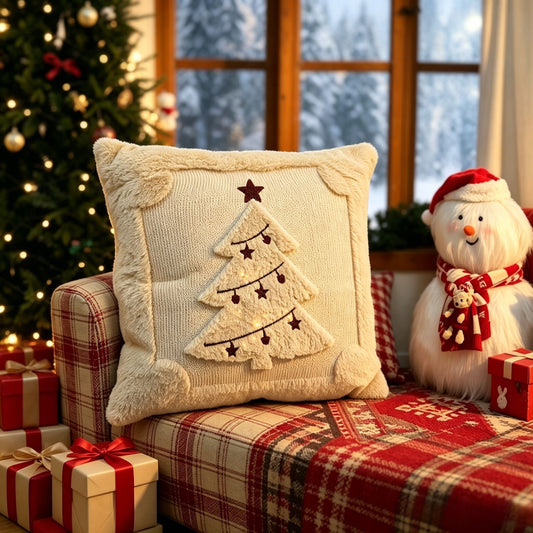 Christmas Cushion Cover Set - Beige Tree - 2 Pack