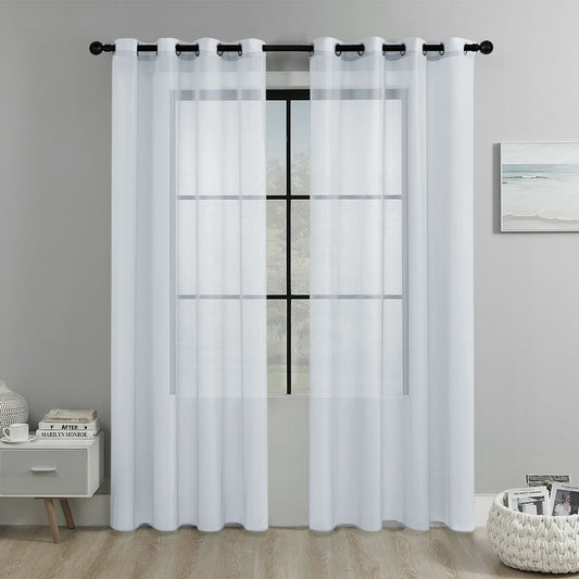 Light Transparent Window Sheers 2 Pack - White