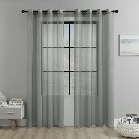 Light Transparent Window Sheers 2 Pack - Grey