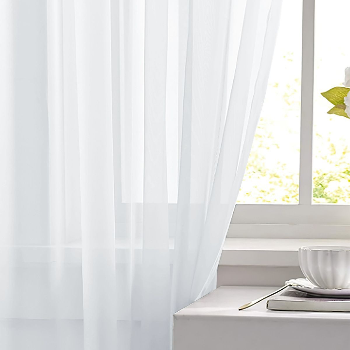 Light Transparent Window Sheers 2 Pack - Grey