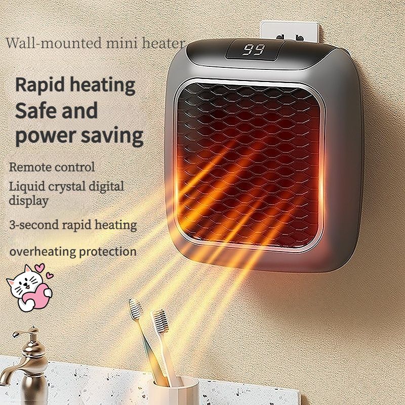Wall-Mounted Space Heater - Grey