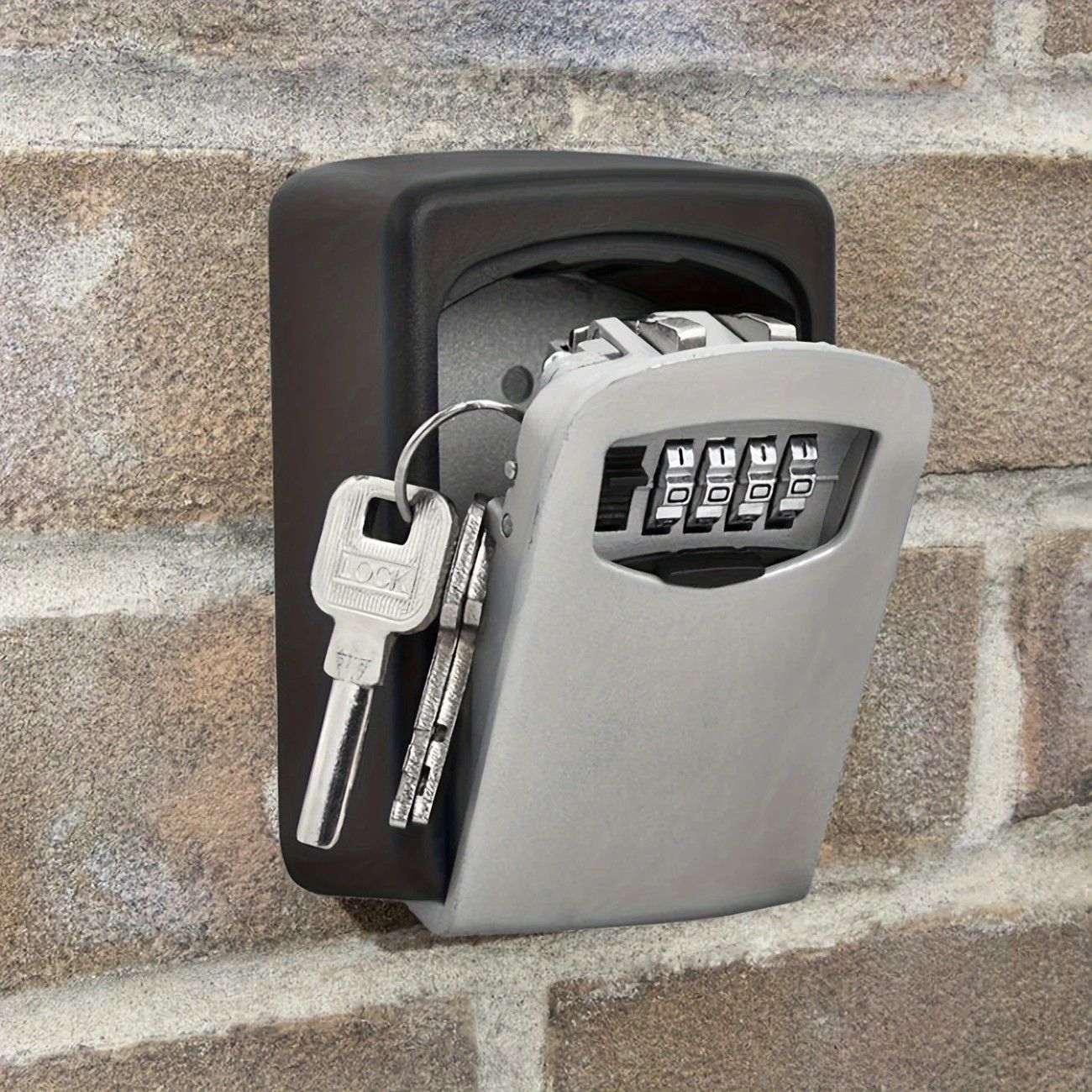 Waterproof Secure Key Lockbox with Combination Lock - grey