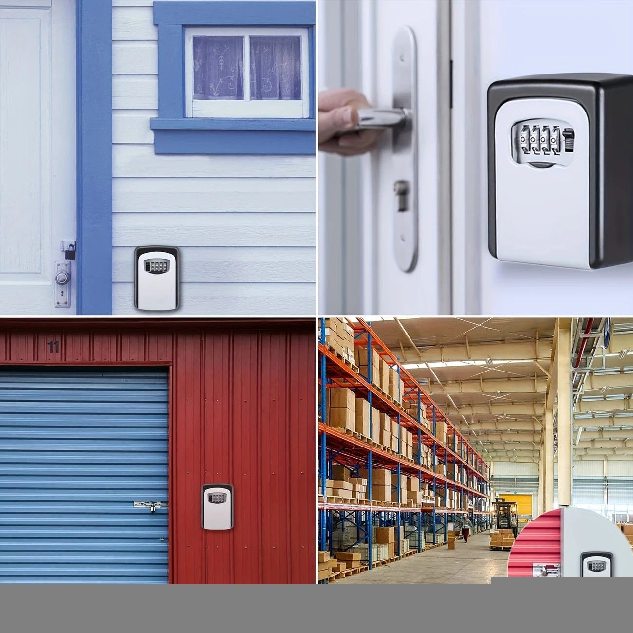 Waterproof Secure Key Lockbox with Combination Lock - grey