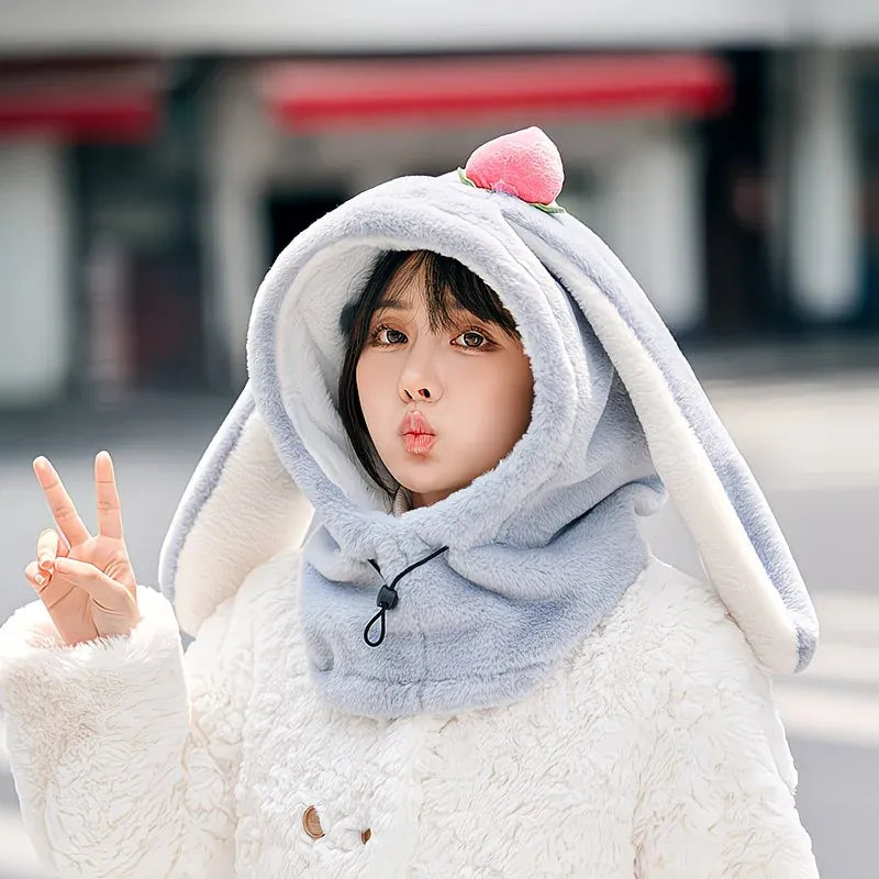 Rabbit Ear Thermal Winter Hat - Grey