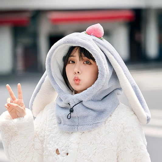 Rabbit Ear Thermal Winter Hat - Grey
