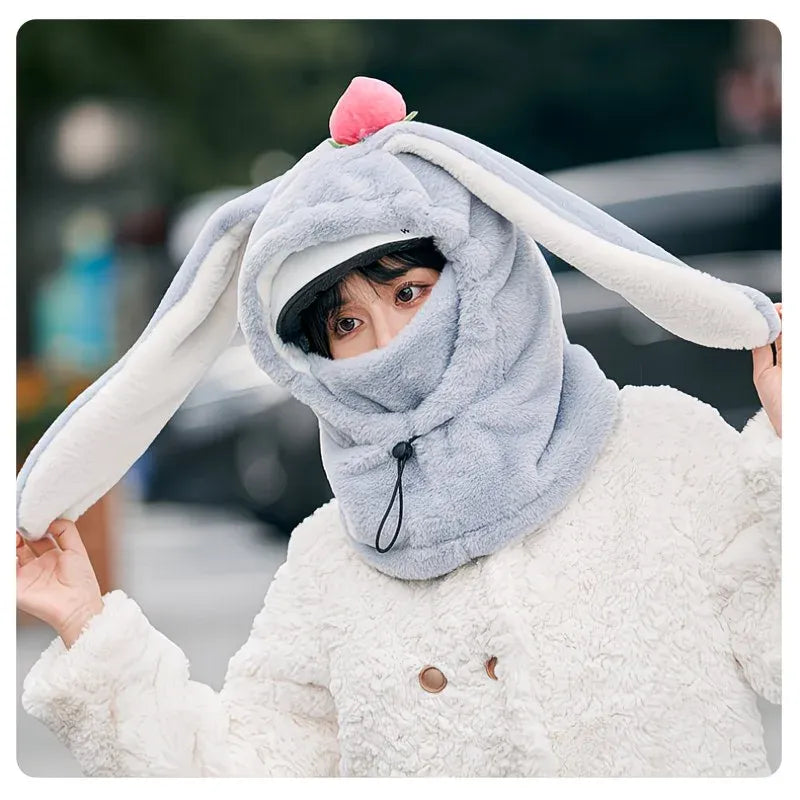 Rabbit Ear Thermal Winter Hat - Grey