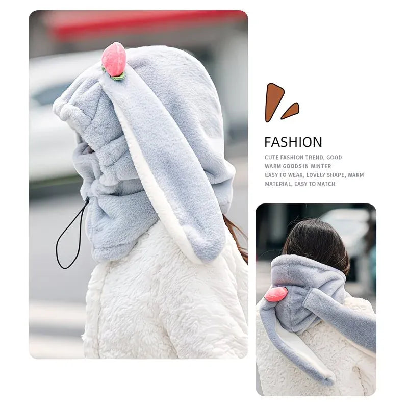 Rabbit Ear Thermal Winter Hat - Grey