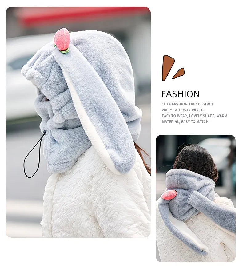 Rabbit Ear Thermal Winter Hat - Grey