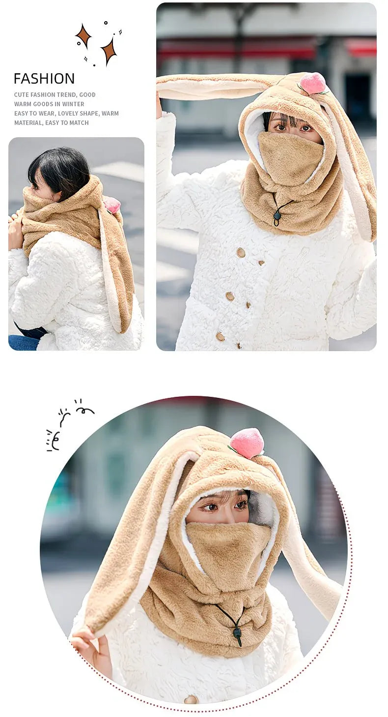 Rabbit Ear Thermal Winter Hat - Grey