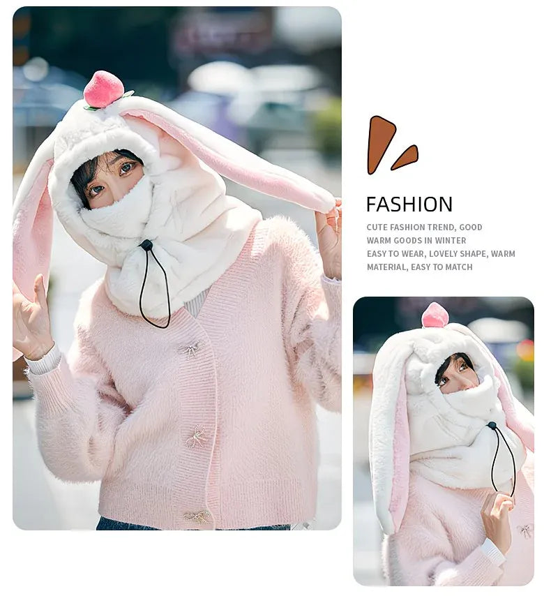 Rabbit Ear Thermal Winter Hat - Grey