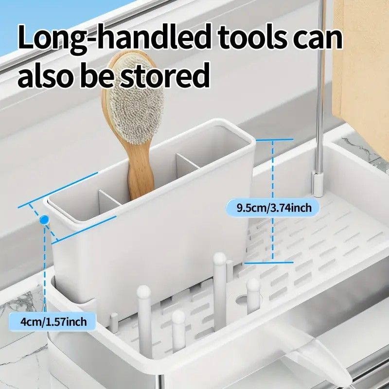 Grey 360 Rotating Sink Sponge Holder
